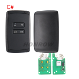 For Renault Megane4 Talisman Espace5 4 button Smart Remote key keyless card with 433mhz  PCF7953M chip CMIIT ID:2014DJ3371