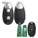 For Vespa 2 button Keyless Go remote key with 4A Chip NCF29A 433MHz Fsk without logo