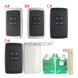 For Renault Megane4 Talisman Espace5 4 button Smart Remote key keyless card with 433mhz  PCF7953M chip CMIIT ID:2014DJ3371