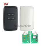 For Renault Megane4 Talisman Espace5 4 button Smart Remote key keyless card with 433mhz  PCF7953M chip CMIIT ID:2014DJ3371