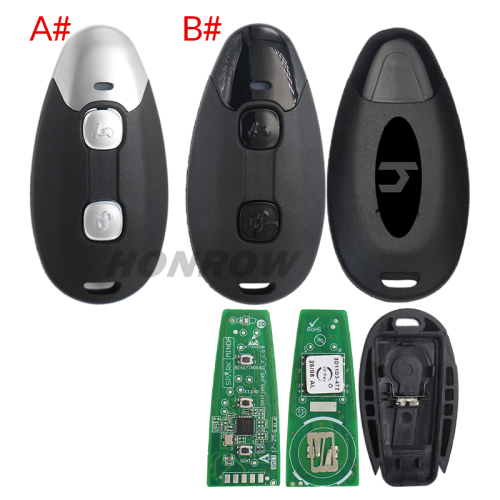 For Vespa 2 button Keyless Go remote key with 4A Chip NCF29A 433MHz Fsk