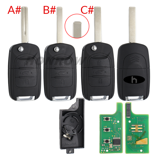 For Chevrolet Captiva 3 button remote key with 433.92MHz ASK PCF7961X ID47 Chip P/N:23611464