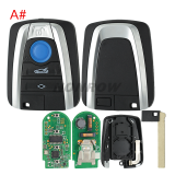 For BMW 3 button remote key with 433MHz Chip:Hitag3 ID49 Chip FCC ID: NBGIDGNG1