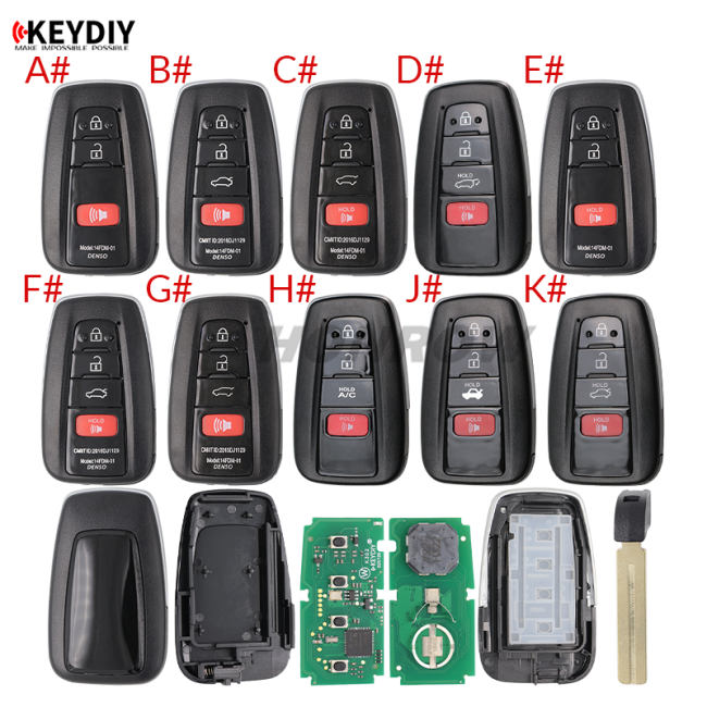 KEYDIY TB01-4 button KD Smart Key Universal Remote Control with 8A chip for Toyota Corolla RAV4 Camry/Lexus