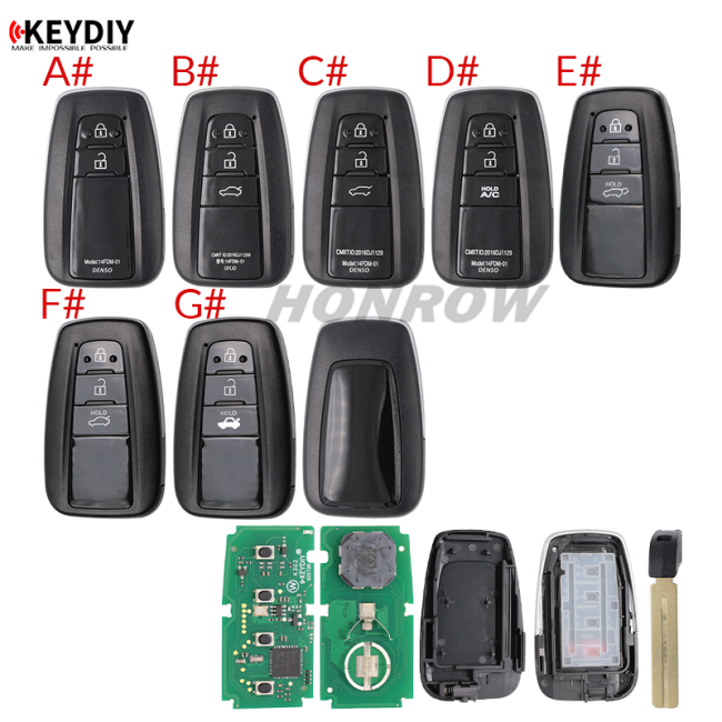 KEYDIY TB01 3 button KD Smart Key Universal Remote Control with 8A chip for Toyota Corolla RAV4 Camry/Lexus