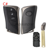 For new 24-25 Lexus 2/2+1/3/3+1 button remote key blank with key blade