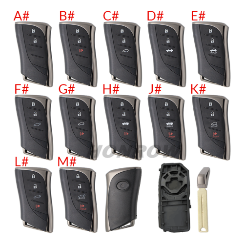 For new 24-25 Lexus 2/2+1/3/3+1 button remote key blank with key blade
