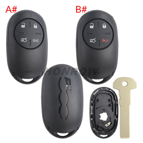 For new Fiat 4 button Smart remote key shell for Fiat 500 500E 500L 500X 2020-2024