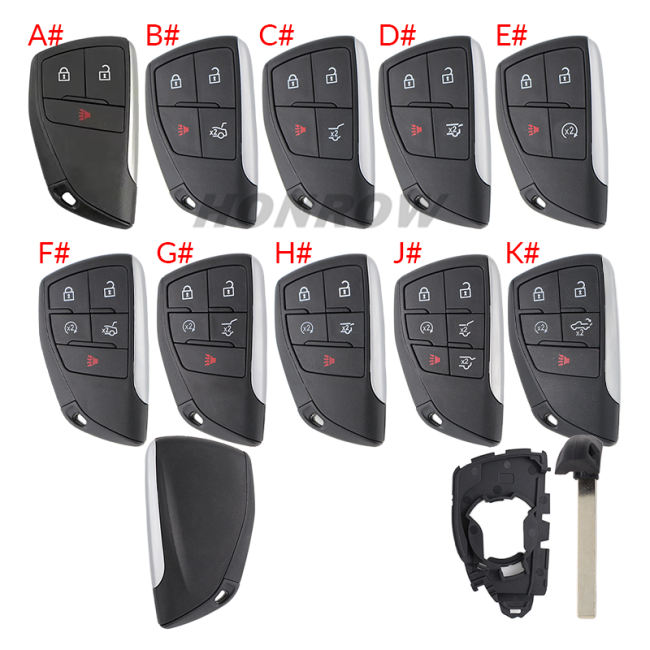 For Chevrolet 2+1/3+1/4+1/5+1 button smart remote key blank