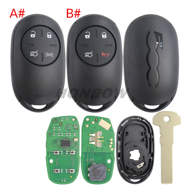 For FIAT 500E 4 button remote key with ATMEL AES 6A chip 433Mhz FSK FCC ID: LTQFI7PE 6000634187