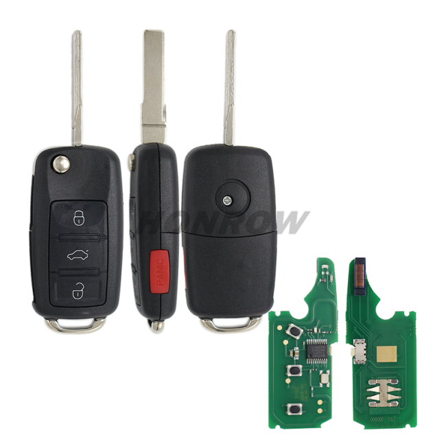 For VW Touareg non-keyless 3+1 button remote with 315Mhz 46 PCF7947A HITAG2 chip P/N: 3D0959753AK/ 3D0959753AA/ 3D0959753AM