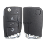 KYDZ For VW keyless MQB platform  3 button flip remote key  with ID48 chip-434mhz HU162T Blade