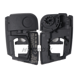 For VW MQB platform 3 button flip remote key  unkeyless-go with MEGAMOS ID48 chip-434mhz & HU66 blade