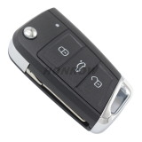 KYDZ For VW keyless MQB platform  3 button flip remote key  with ID48 chip-434mhz HU162T Blade