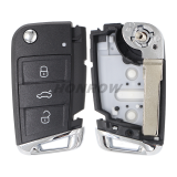 KYDZ For VW keyless MQB platform  3 button flip remote key  with ID48 chip-434mhz HU162T Blade