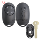 For new Fiat 4 button Smart remote key shell for Fiat 500 500E 500L 500X 2020-2024