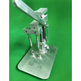 Luogong Integrated Disassembly and Assembly Pin Removal Stand This integrated pinning station combines installation and removal functions. The left side facilitates pin insertion, allowing for precise, one-stroke seating. The right side features an extractor punch capable of broaching slots​ into unslotted key blanks. Designed for high performance and ease of use, this 100% handcrafted tool embodies true artisan craftsmanship