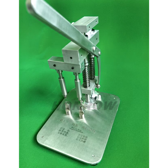 Luogong Integrated Disassembly and Assembly Pin Removal Stand This integrated pinning station combines installation and removal functions. The left side facilitates pin insertion, allowing for precise, one-stroke seating. The right side features an extractor punch capable of broaching slots​ into unslotted key blanks. Designed for high performance and ease of use, this 100% handcrafted tool embodies true artisan craftsmanship