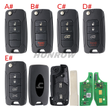 For Original Chrysler/Jeep 4 button flip remote key 434mhz with Megamos 48 AES chip with original PCB