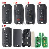 For Original Chrysler/Jeep 4 button flip remote key 434mhz with Megamos 48 AES chip with original PCB