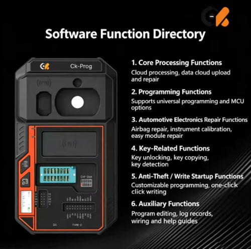 CK-PROG Programmer,Airbag Reset, Odometer Correction, Key Unlocking, Immobilizer Matching, ECU Read & Write