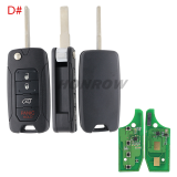 For Chrysler/Jeep 4 button flip remote key 434mhz with Megamos 48 AES chip