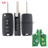 For Original Chrysler/Jeep 4 button flip remote key 434mhz with Megamos 48 AES chip with original PCB