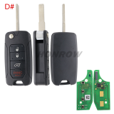 For Original Chrysler/Jeep 4 button flip remote key 434mhz with Megamos 48 AES chip with original PCB