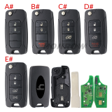 For Chrysler/Jeep 4 button flip remote key 434mhz with Megamos 48 AES chip