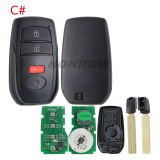 LT30-02 BOARD NUMBER 2561 0110 1320 2550 2000 THE L ATEST TOYOTA 4A SMART KEY SOLUTION SUPPORT FREQUENCY 31 2 09/314.35 SUPPORTED MODELS Camry(2024-) Sienna(2024-) Corolla(2022-) Corolla Cross(2022-) Levin (2022-) SUPPORT PROGRAM No limits for Programmer