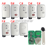 Lonsdor LT20-01 Smart Key with key shell 8A+4D Adjustable Frequency For Toyota & Lexus 3370 0140 A433 F433 5290 Support K518 & K518ISE & KH100+ Support Frequency: 312MHz/314.35MHz/315.12MHz/433.92MHz