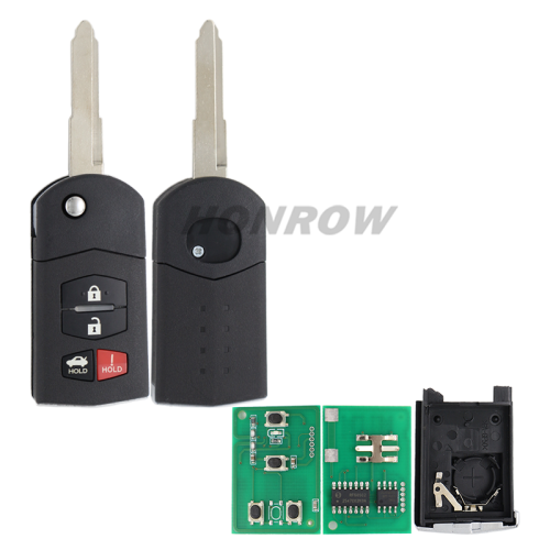 For Mazda 6 3+1 flip remote key with 4D63 chip 313.8mhz FSK  KPU41788 
