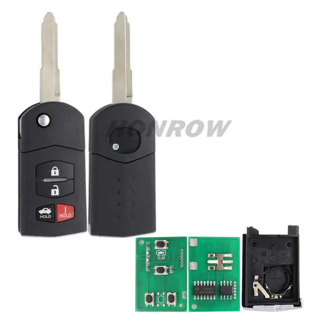 For Mazda 6 3+1 flip remote key with 4D63 chip 313.8mhz FSK  KPU41788 