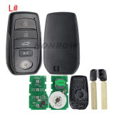 LT30-02 BOARD NUMBER 2561 0110 1320 2550 2000 THE L ATEST TOYOTA 4A SMART KEY SOLUTION SUPPORT FREQUENCY 31 2 09/314.35 SUPPORTED MODELS Camry(2024-) Sienna(2024-) Corolla(2022-) Corolla Cross(2022-) Levin (2022-) SUPPORT PROGRAM No limits for Programmer
