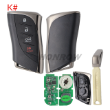 Lonsdor LT20-07 Smart Key with 6 button key shell  8A+4D Adjustable Frequency For Lexus 0440 Support K518 & K518ISE & KH100+