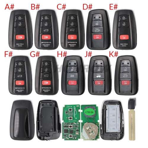 Lonsdor LT20-04 Smart Key with key shell 8A+4D Adjustable Frequency For Toyota & Lexus 0010 0020 7930 2110 Support K518 & K518ISE & KH100+