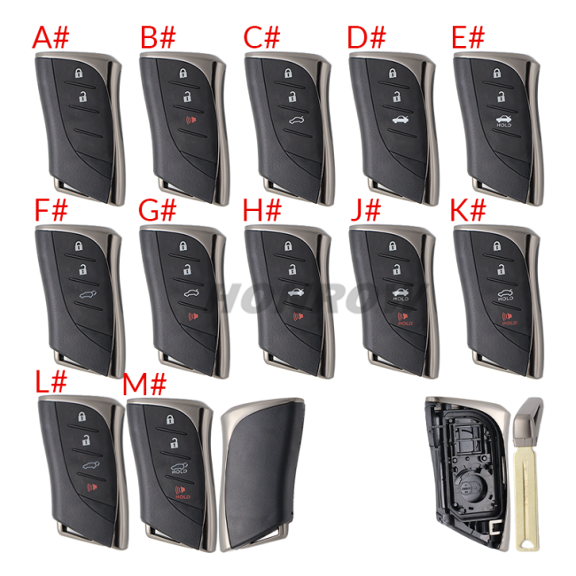 Lonsdor LT20-07 Smart Key with 6 button key shell  8A+4D Adjustable Frequency For Lexus 0440 Support K518 & K518ISE & KH100+