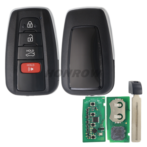 AUTEL IKEYTY004AL 3+1 Buttons 315/433 MHz Smart Key Support 8A 4D Used with KM100 IM508 IM608 PRO