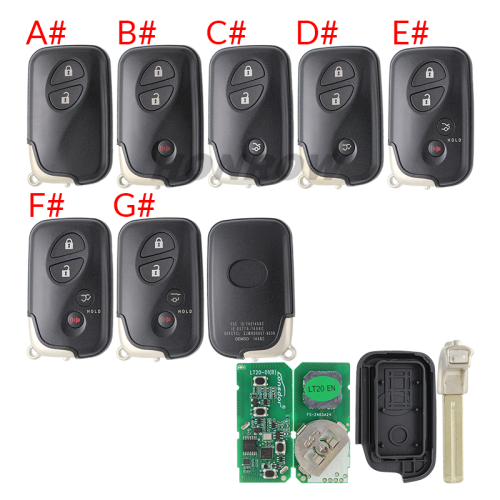 Lonsdor LT20-01 Smart Key with key shell 8A+4D Adjustable Frequency For Toyota & Lexus 3370 0140 A433 F433 5290 Support K518 & K518ISE & KH100+ Support Frequency: 312MHz/314.35MHz/315.12MHz/433.92MHz