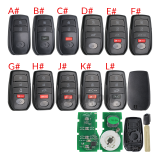 LT30-02 BOARD NUMBER 2561 0110 1320 2550 2000 THE L ATEST TOYOTA 4A SMART KEY SOLUTION SUPPORT FREQUENCY 31 2 09/314.35 SUPPORTED MODELS Camry(2024-) Sienna(2024-) Corolla(2022-) Corolla Cross(2022-) Levin (2022-) SUPPORT PROGRAM No limits for Programmer