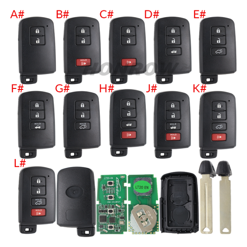 Lonsdor LT20-04 Smart Key with key shell 8A+4D Adjustable Frequency For Toyota & Lexus 0010 0020 7930 2110 Support K518 & K518ISE & KH100+