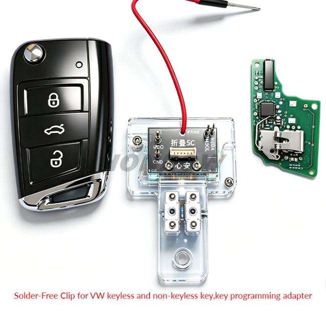 Solder-Free Clip for VW keyless and non-keyless key,key programming adapter（not include the key）