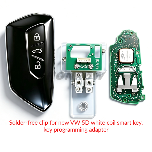 Solder-free clip for new VW 5D white coil smart key,key programming adapter（not include the key）