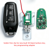 Solder-free clip for new Audi 5D black buttons key,key programming adapter（not include the key）