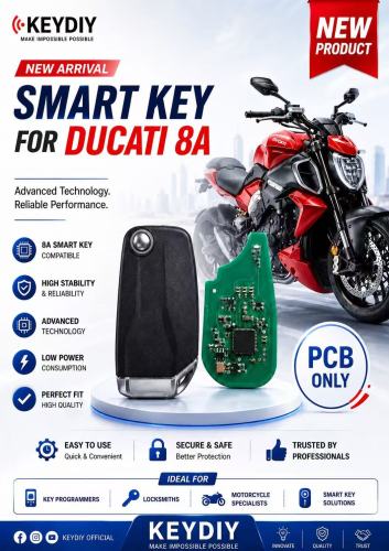 KEYDIY DZ--DU8A-MOTO SMART key For Ducati 8A 8A SMART KEY COMPATIBLE