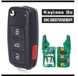 For VW MQB 3+1 button  Flip Key with 315MHz  keyless fccid    5K0837202BP
