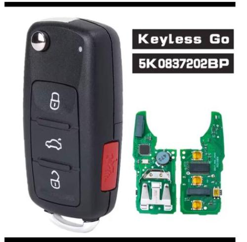 For VW MQB 3+1 button  Flip Key with 315MHz  keyless fccid    5K0837202BP