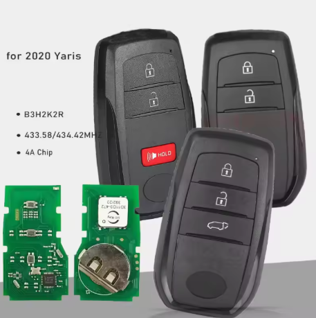 For Toyota Yaris 2020+ 2/2+1/3 button remote key with 4A Chip 433.58/434.42MHZ  FCC ID:  B3H2K2R  8990H-K0050