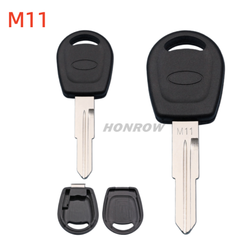 For Chery A3 transponder key blank with long left blade M11 without logo