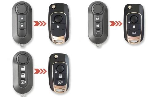 For Fiat 2/3/4 button modified remote key blank